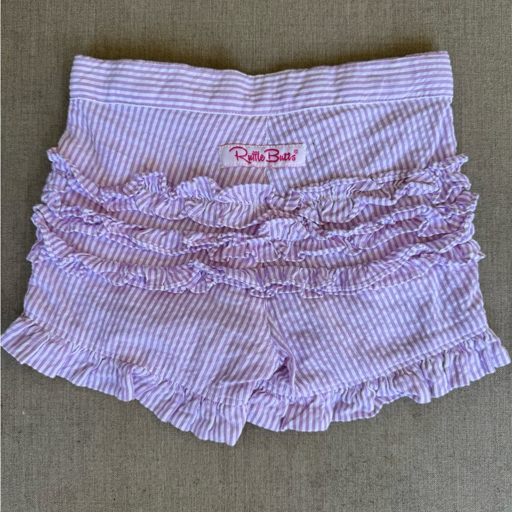 Ruffle Butts, Seersucker, Striped, Lavender, Shorts, Size 3T